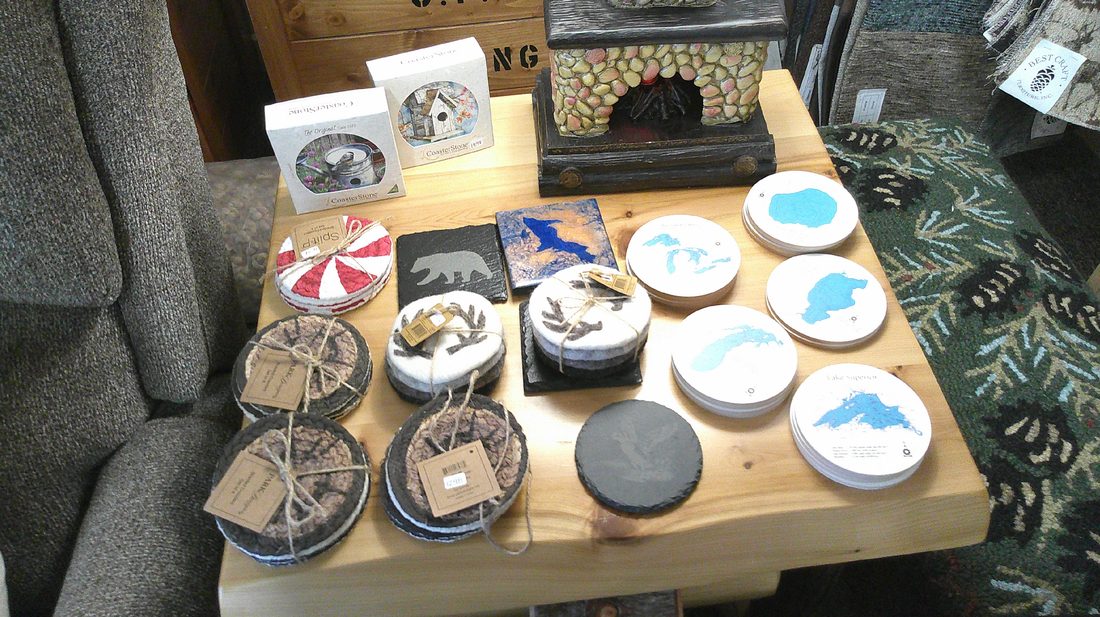 Great Lakes coasters and jewelry display